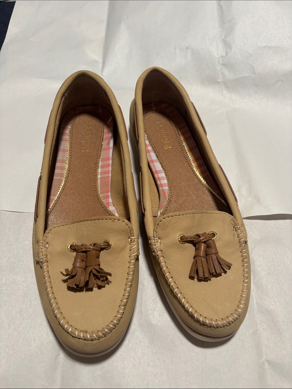 Sperry Tan Leather Tassel Loafers for Women